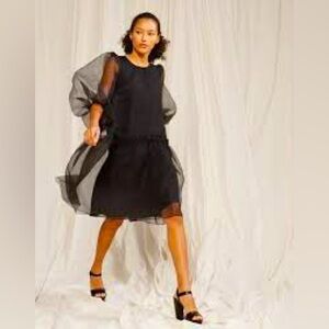 NWT Cynthia Rowley Tallulah Organza Dress black cocktail dress